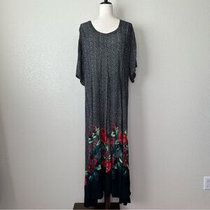 Starina Vintage Boho Printed 3/4 Sleeves Maxi Dress